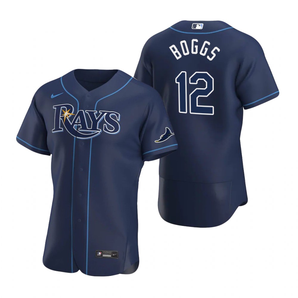 Tampa Bay Rays 12 Wade Boggs Men Nike Navy Alternate 2020 Authentic Team MLB Jersey